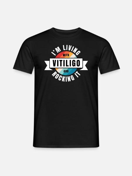 Vitiligo Awareness Vitiliog Skin Quote - T-shirt homme - noir