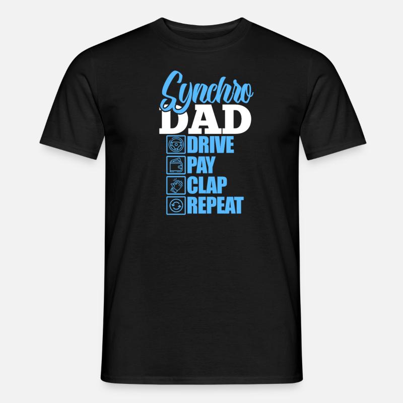 Synchronschwimmen Vater - Männer T-Shirt - Schwarz