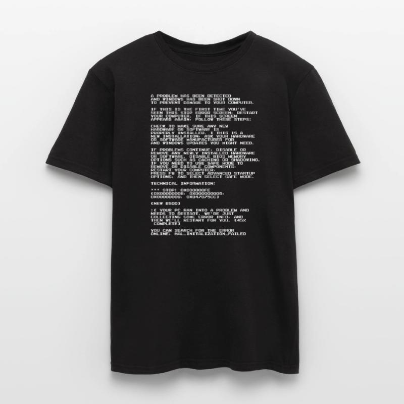 Blauer Bildschirm des Todes Computerbildschirm Männer T-Shirt