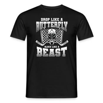 Hockey Butterfly Goalie Quote - Men's T-Shirt - black - Front - AI Model Male 178 light (178cm)