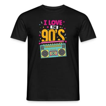 90er Jahre - Männer T-Shirt - Schwarz - Vorne - AI Model Male 178 light (178cm)