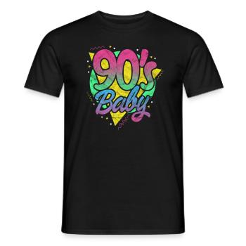 anni 90 - T-shirt uomo - nero - Fronte - AI Model Male 178 light (178cm)