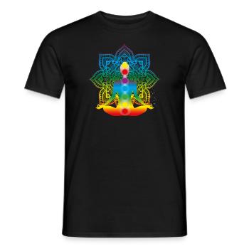 Chakra Meditation Sieben Chakra Farben - Männer T-Shirt - Schwarz - Vorne - AI Model Male 178 light (178cm)