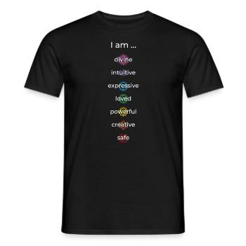 Chakra Meditation Sieben Chakra Farben - Männer T-Shirt - Schwarz - Vorne - AI Model Male 178 light (178cm)