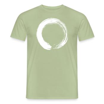 Zen Enso Spiritueller Pinselkreis - Männer T-Shirt - Sage - Vorne - AI Model Male 178 light (178cm)
