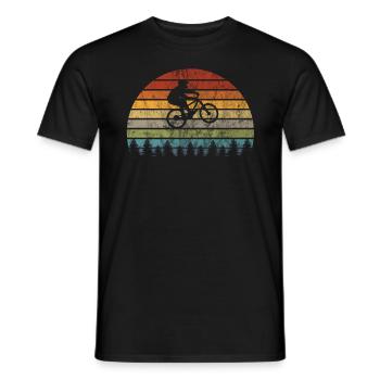 Vélo de montagne vélo VTT vélo vélo cadeau - T-shirt homme - noir - Devant - AI Model Male 178 light (178cm)