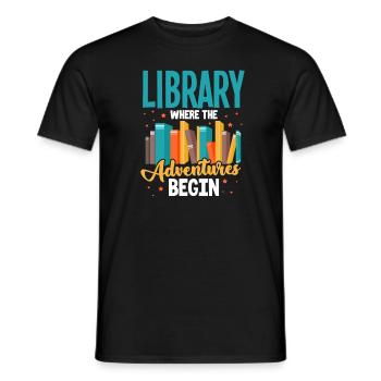 Library - Men's T-Shirt - black - Front - AI Model Male 178 light (178cm)