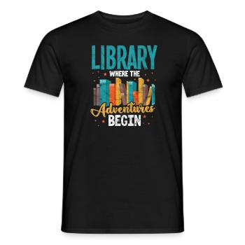 Livres de bibliothèque lecture livre rat de bibliothèque cadeau - T-shirt homme - noir - Devant - AI Model Male 178 light (178cm)