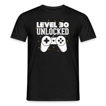 Niveau 30 30e anniversaire 30 ans de cadeau de jeu - T-shirt homme - noir - Devant - AI Model Male 178 light (178cm)