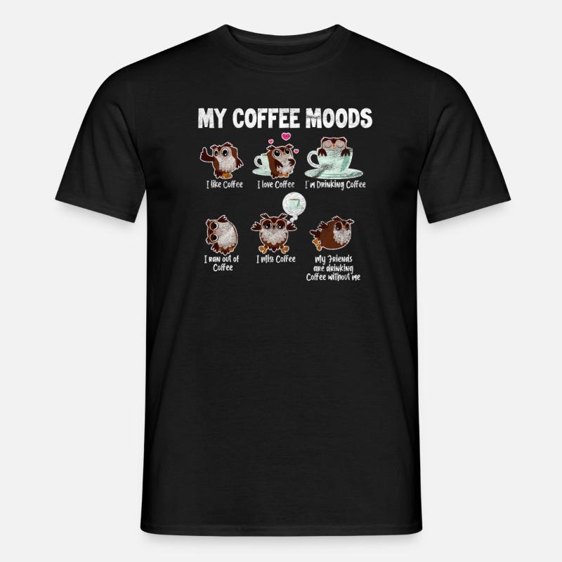 Kaffee Eule - Männer T-Shirt - Schwarz
