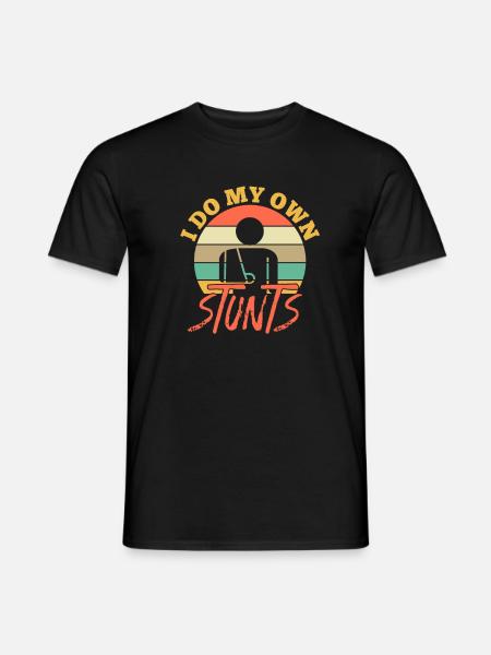 Broken Arm Broken Accident Arm Stunt Gift - Men's T-Shirt - black