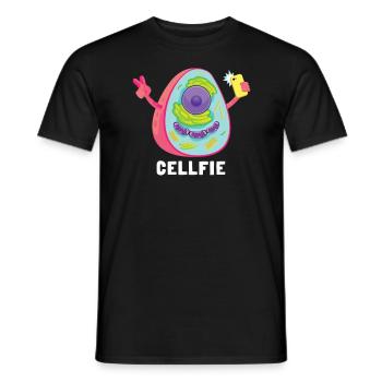 Science Cell Cellfie Picture Cell Phone Pun - Men's T-Shirt - black - Front - AI Model Male 178 light (178cm)