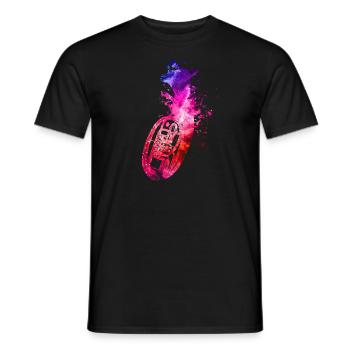 couleurs de cor ténor belchinstrument musiciens de vent - T-shirt homme - noir - Devant - AI Model Male 178 light (178cm)