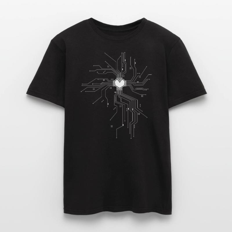 Das Herz eines Tech Nerds Prozessor Computer Kern Männer T-Shirt