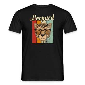 Leopard - Männer T-Shirt - Schwarz - Vorne - AI Model Male 178 light (178cm)