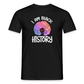 Black Woman Afro Girl Gift - Men's T-Shirt - black - Front - AI Model Male 178 light (178cm)