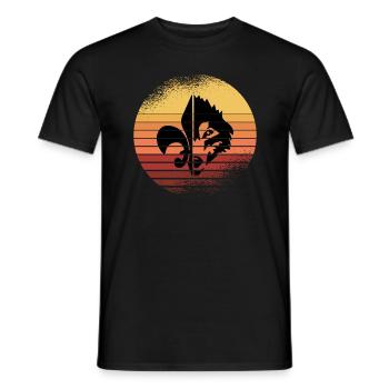 Loup rétro rétro scout - T-shirt homme - noir - Devant - AI Model Male 178 light (178cm)