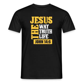 Jésus - T-shirt homme - noir - Devant - AI Model Male 178 light (178cm)