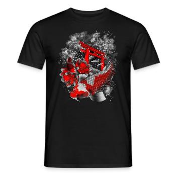 Asiatisch Koi Geisha Japan - Männer T-Shirt - Schwarz - Vorne - AI Model Male 178 light (178cm)
