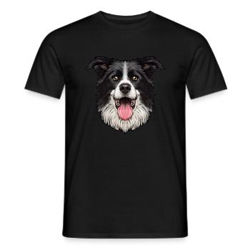 Chien Border Collie - T-shirt homme - noir - Devant - AI Model Male 178 light (178cm)