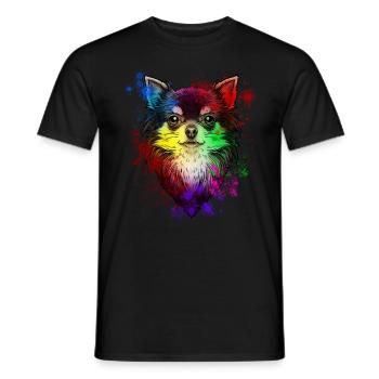 Portrait de chien Chihuahua - T-shirt homme - noir - Devant - AI Model Male 178 light (178cm)
