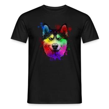 Sibirischer Husky Hund - Männer T-Shirt - Schwarz - Vorne - AI Model Male 178 light (178cm)