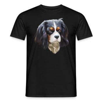 King Cavalier dog - Men's T-Shirt - black - Front - AI Model Male 178 light (178cm)