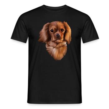 King Cavalier dog - Men's T-Shirt - black - Front - AI Model Male 178 light (178cm)