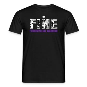 I'm Fine Fibromyalgia Warrior - Men's T-Shirt - black - Front - AI Model Male 178 light (178cm)
