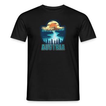 Austria - T-shirt uomo - nero - Fronte - AI Model Male 178 light (178cm)