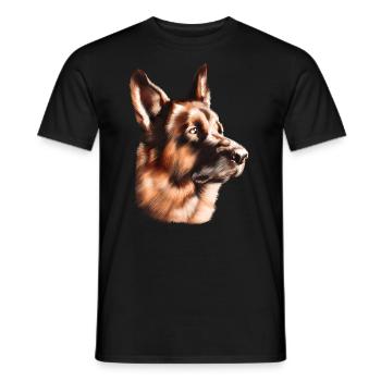 chien de race berger allemand - T-shirt homme - noir - Devant - AI Model Male 178 light (178cm)