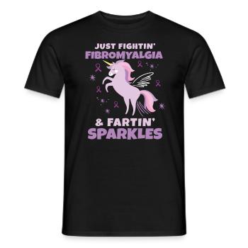 Just Fightin' Fibromyalgia - Men's T-Shirt - black - Front - AI Model Male 178 light (178cm)