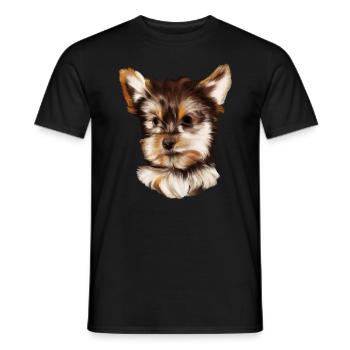 Yorkshire Terrier - T-shirt homme - noir - Devant - AI Model Male 178 light (178cm)