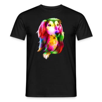 Portrait de lévrier - T-shirt homme - noir - Devant - AI Model Male 178 light (178cm)