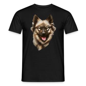 Eurasian dog - Men's T-Shirt - black - Front - AI Model Male 178 light (178cm)