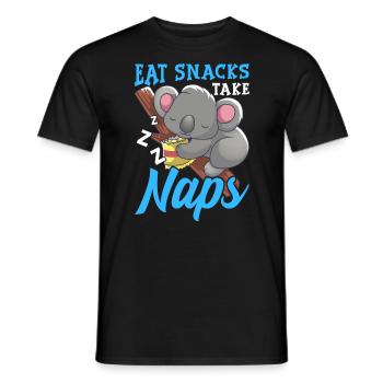 Eat Snacks Take Naps - Men's T-Shirt - black - Front - AI Model Male 178 light (178cm)