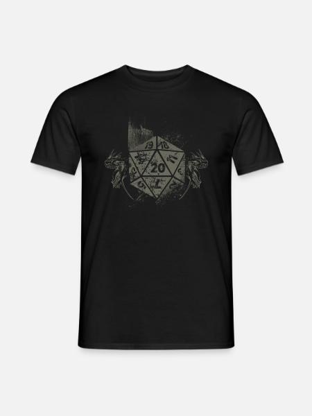 Dragons Vintage D20 Dice Tabletop RPG - Men's T-Shirt - black