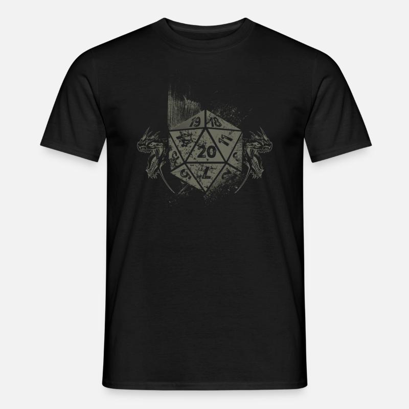 Dragons Vintage D20 Dice Tabletop RPG - Men’s T-shirt - black