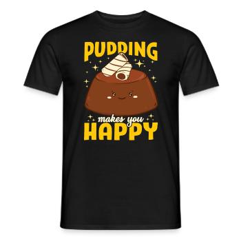 Pudding Makes You Happy - Men's T-Shirt - black - Front - AI Model Male 178 light (178cm)