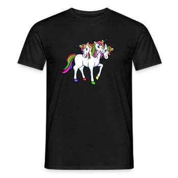 DREIHORN - LICORNE À 3 TÊTES - T-shirt homme - noir - Devant - AI Model Male 178 light (178cm)