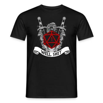 Cool Fantasy D20 Dice Heartbeat Well Shit D20 - Men's T-Shirt - black - Front - AI Model Male 178 light (178cm)