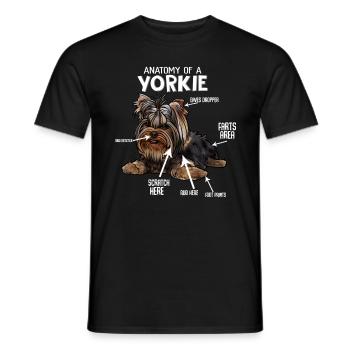 Yorkshire Terrier - T-shirt homme - noir - Devant - AI Model Male 178 light (178cm)