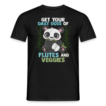 Holen Sie sich Ihre tägliche Dosis Flöten und Gemüse - Männer T-Shirt - Schwarz - Vorne - AI Model Male 178 light (178cm)