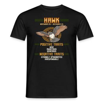 Hawk 25 novembre - 23 décembre - T-shirt homme - noir - Devant - AI Model Male 178 light (178cm)