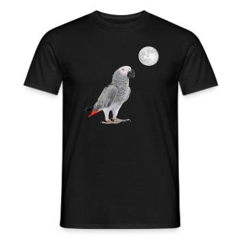 Lune de perroquet gris d'Afrique - T-shirt homme - noir - Devant - AI Model Male 178 light (178cm)