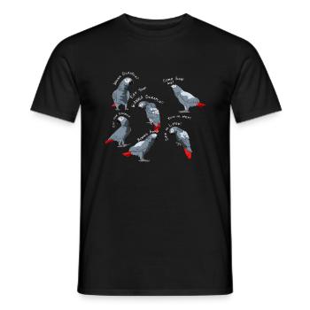 Graupapagei Sprüche - Männer T-Shirt - Schwarz - Vorne - AI Model Male 178 light (178cm)