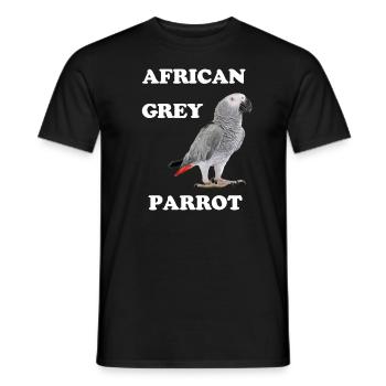 Perroquet gris d'Afrique - T-shirt homme - noir - Devant - AI Model Male 178 light (178cm)