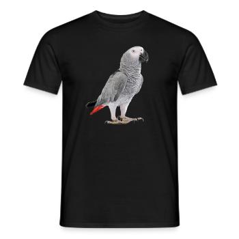 Graupapagei - Männer T-Shirt - Schwarz - Vorne - AI Model Male 178 light (178cm)