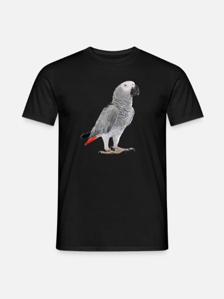 Graupapagei - Männer T-Shirt - Schwarz
