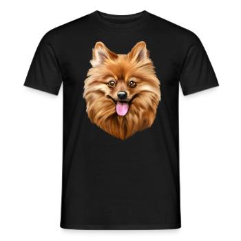 Chien Spitz - T-shirt homme - noir - Devant - AI Model Male 178 light (178cm)